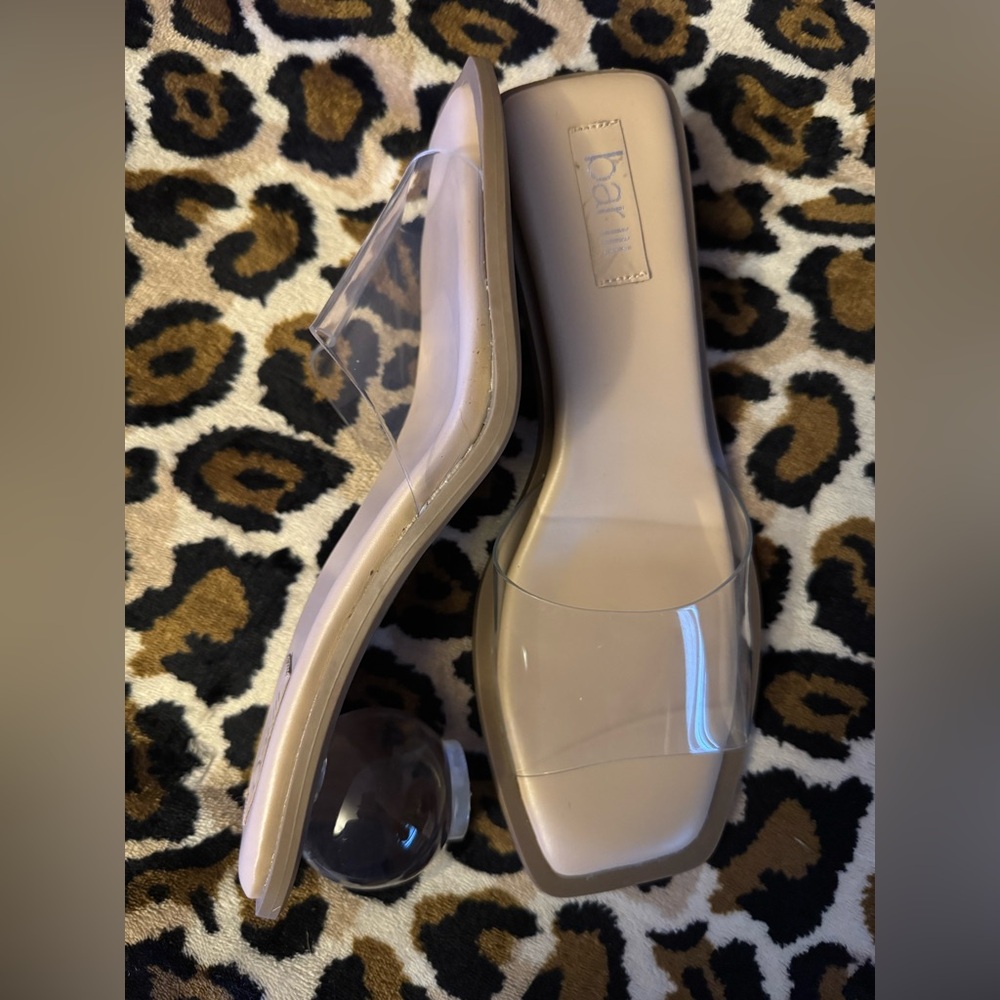 Bar III Women's Sandals with Clear Straps - Nude